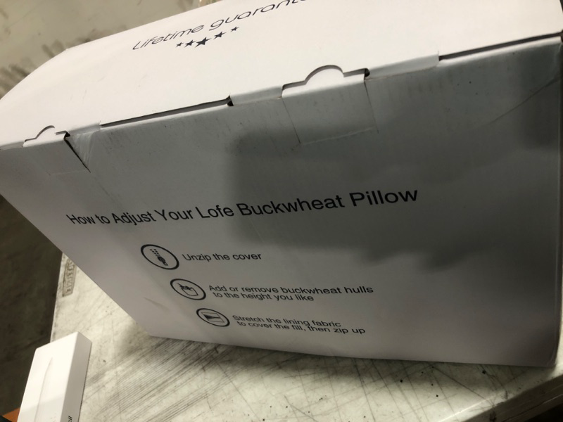 Photo 2 of LOFE Organic Buckwheat Pillow for Sleeping - 14''x20'', Adjustable Loft, Breathable for Cool Sleep, Cervical Support for Back and Side Sleepers(Tartary Buckwheat Hulls)