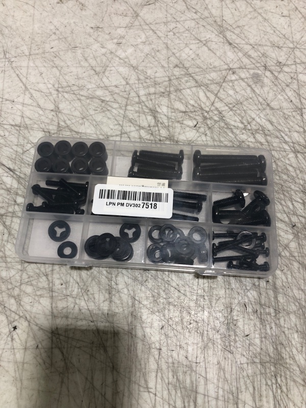 View 2 of 92PCS Universal TV Mounting Hardware Screw Kit Set - M4 M5 M6 M8 Screws, Spacers and Washers for Most TV/Monitor VESA Mount, TV Mount Replacement Screws with Box up to 80", Black