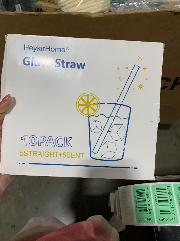 Photo 2 of HeykirHome 10-Pack Reusable Glass Straw,Size 8.5''x10 MM,Including 5 Straight and 5 Bent with 2 Cleaning Brush- Perfect For Smoothies, Tea, Juice