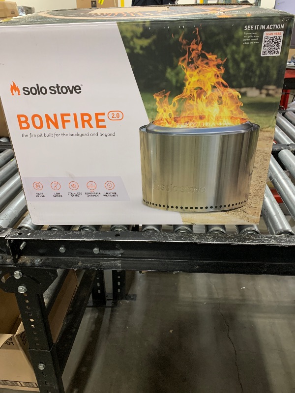 Photo 3 of Solo Stove Bonfire 2.0 - 19.5 Inch Smokeless Fire Pit with Removable Ash Pan - Portable Outdoor Fire Pit - Stainless Steel - Wood Burning Lightweight Fireplace, Ideal for 4-6 People, 20 lbs