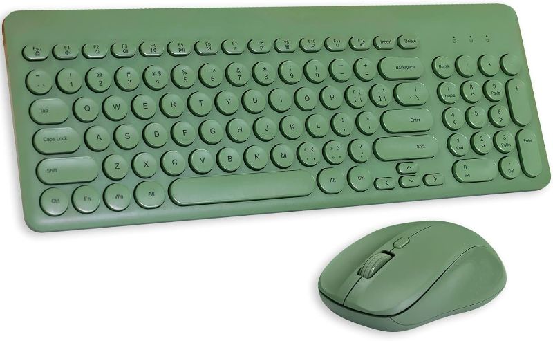 Photo 1 of Arcwares Wireless Keyboard and Mouse Combo, Sweet Green Cute Keyboard, 2.4G USB Ergonomic Full-Sized Mute Keyboard for Computer, Laptop, PC Desktops, Mac
