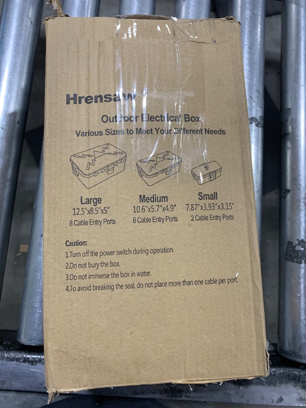 Photo 1 of Hrensaw Medium Outdoor Electrical Box(10.6x5.5x4.5inch),Weatherproof Connection Box w/6 Cable Entry,IP54 Waterproof Extension Cord Cover Protect Power Strip,Timer,Plug,Holiday Lights,Black