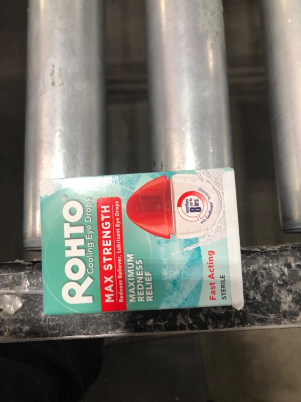 Photo 1 of Rohto Max Strength Redness Reliever, Lubricant Eye Drops, Fast, Cooling Relief for Red, Dry, Itchy Eyes, Redness and Dryness Symptom Relief, Soothing Eye Drops, 0.4 fl oz Bottle