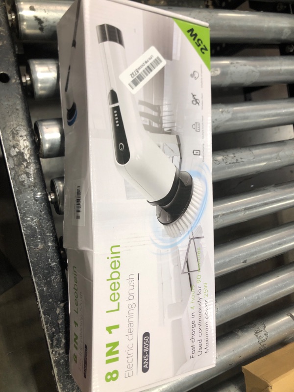 Photo 1 of Leebein Electric Spin Scrubber, Cordless Cleaning Brush with 8 Replaceable Brush Heads, Tub and Floor Tile 360 Power Scrubber Dual Speed with Adjustable & Detachable Handle for Bathroom Kitchen Car