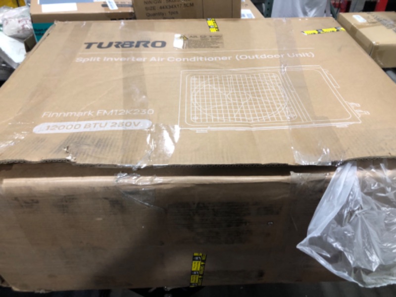 Photo 1 of TURBRO 12,000 BTU Ductless Mini Split Inverter AC with Heat Pump, 17 SEER2, 230V, WiFi-Enabled, Works with App, Cools up to 750 Sq.Ft, Finnmark Series