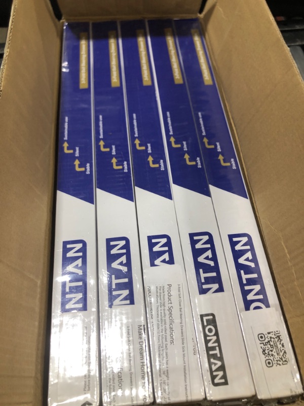 Photo 1 of LONTAN 20 Pairs 22 Inch Soft Close Drawer Slides Heavy Duty Dresser Drawer Glides Metal Ball Bearing Full Extension Kitchen Cabinet Rails 100 LB Capacity
