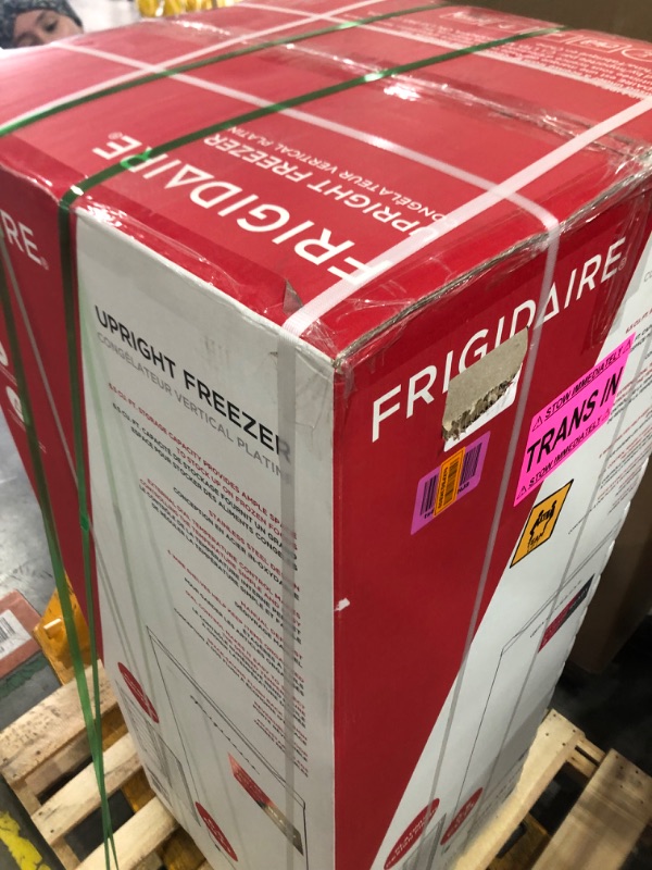 Photo 1 of Frigidaire Upright Freezer, 6.5 cu. ft., Deep Freeze, Vinyl Coated Metal with Wire Shelving, Compact for Kitchen, RV, Dorm, Cabin, and Trailer, Platinum Design Series, Silver - 21D x 23W x 56H