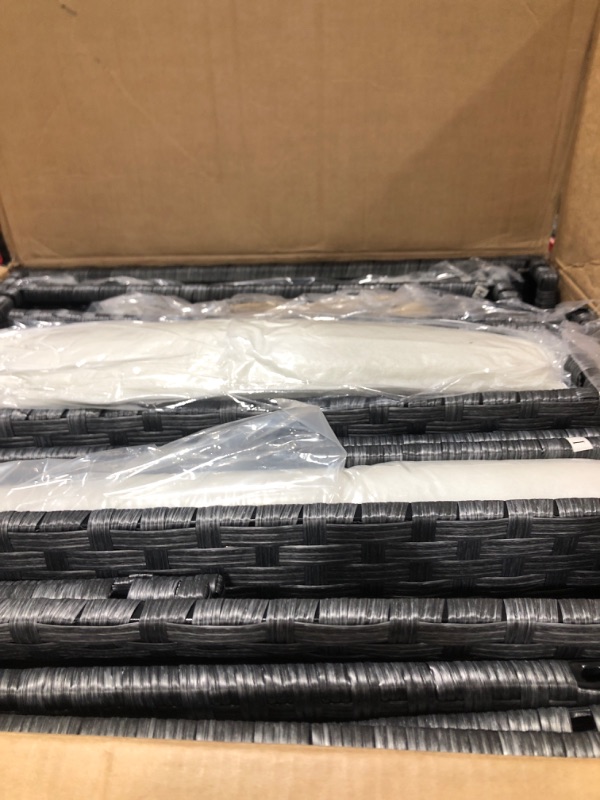 Photo 1 of wicker couch set (grey and white)