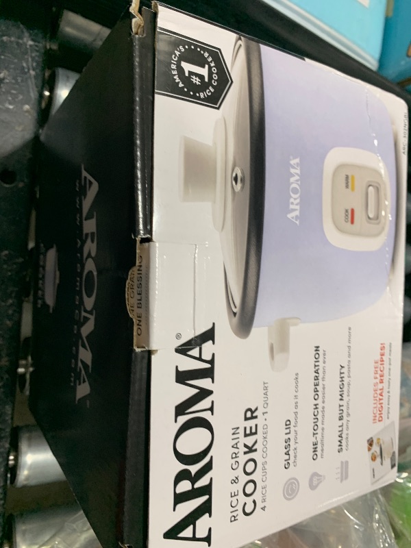 Photo 1 of Aroma Housewares 4-Cups (Cooked) / 1Qt. Rice & Grain Cooker (ARC-302NGBL), Blue