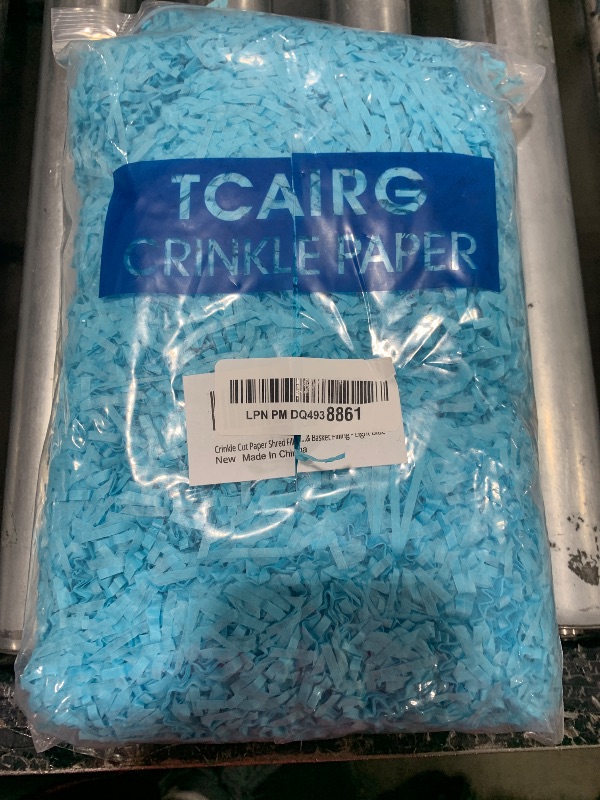Photo 1 of TCAIRG light blue Crinkle Cut Paper Shred Filler (1/2 LB) for Gift Wrapping and Basket Filling - Shredded Paper for Gift Box, Box Confetti Shredded, Box Stuffing