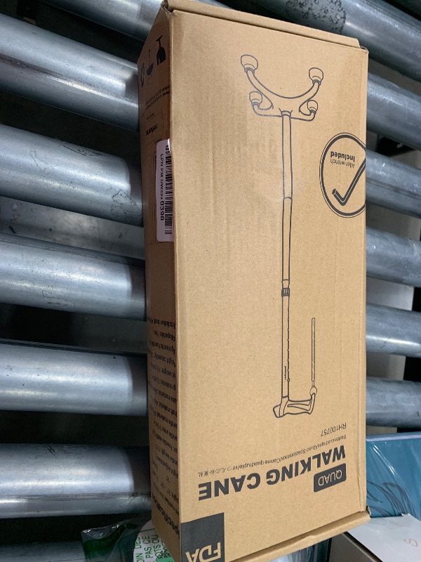 Photo 1 of REHAND Quad Cane, Foldable Walking Cane for Men & Women with 4-Pronged Base for Extra Balance & Stability-Adjustable, Lightweight, Collapsible, Walking Stick for Right or Left Handed Seniors & Adults