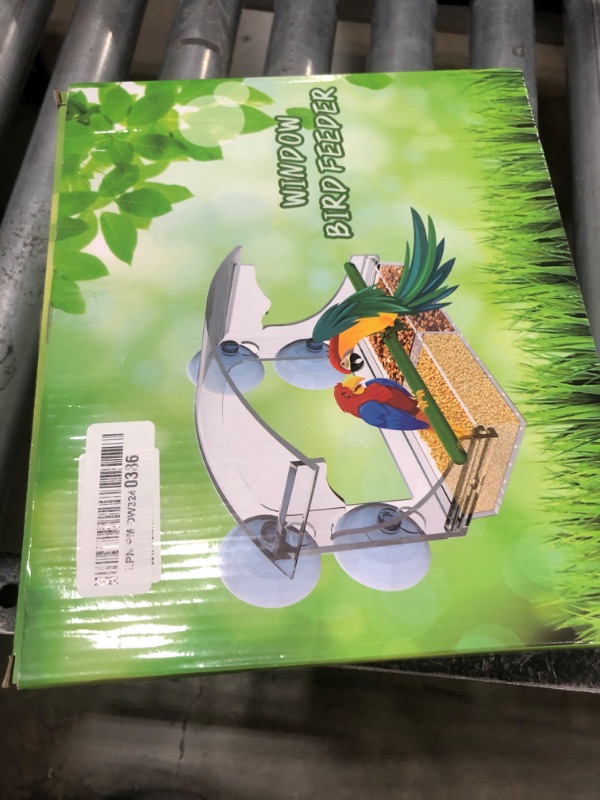 Photo 1 of Set of 2 Window Bird Feeder with 4 Extra Strong Suction Cups, Clear Window Bird Feeders for Outside, Removable Tray, Bird Watching for Cats, Bird Houses for Viewing Wild Birds Outside