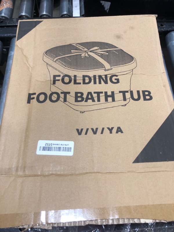 Photo 1 of VIVIYA Collapsible Foot Bath Spa with heat and Massage Rollers, Foldable Foot Soak Tub with Bubbles Jets and LED light, Pedicure Foot Spa Massager with Foot Scrubber for Home Use (Pink)