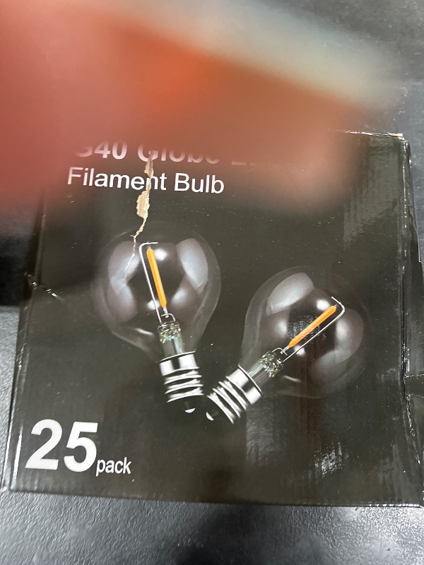 Photo 1 of Spacelumen 2200K G40 LED Light Bulbs Replacement, 1W E12/C7 Screw Base Socket Glass Globe Warm White Light Bulbs for Indoor Outdoor String Lights 25 Pack