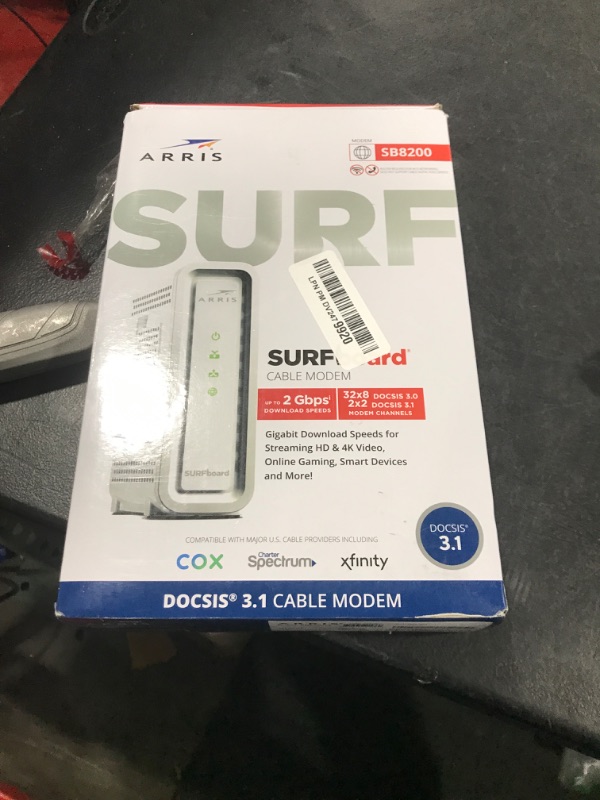 Photo 2 of ARRIS (SB8200) - Cable Modem - Fast DOCSIS 3.1 32x8 Gigabit Cable Modem , Approved for Comcast Xfinity, Cox, Charter Spectrum, & more | 1 Gbps Max Internet Speed, 4 OFDM Channels