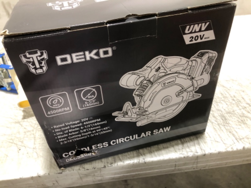 Photo 1 of DEKOPRO 20V Cordless Circular Saw, 6-1/2-Inch Blade, 4500 RPM Circular Saw Cordless with 2 Battery and Charger? 4.0Ah ?