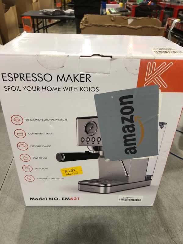 Photo 2 of KOIOS Espresso Machines, Upgraded 1200W Espresso Maker with Foaming Steam Wand, 20 Bar Semi-Automatic Steam Espresso Coffee Maker for home, Cappuccino & Latte Machine with 58oz Removable Water Tank