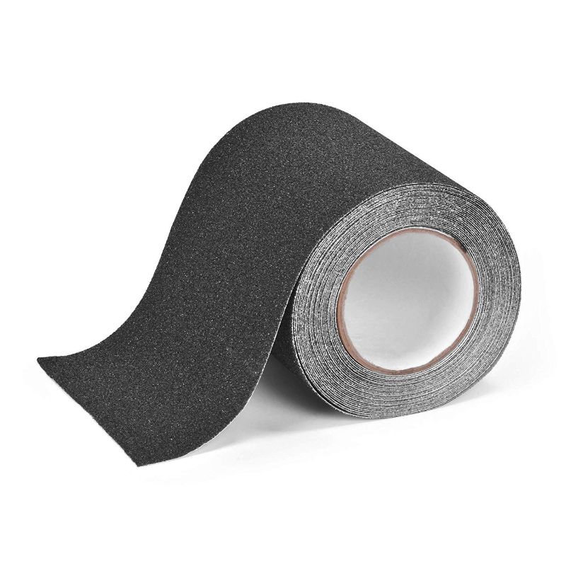 Photo 1 of Anti Slip Tape, 6" × 30 Feet, Stair Non Slip Stair Treads for Wooden Steps, Grip Tape for Stairs, 80 Grit, Strong Abrasive Adhesive for Indoor & Outdoor (Black)

