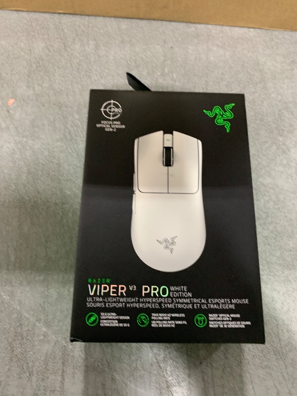 Photo 2 of Razer Viper V3 Pro Wireless Esports Gaming Mouse: Symmetrical - 55g Lightweight - 8K Polling - 35K DPI Optical Sensor - Gen3 Optical Switches - 8 Programmable Buttons - 95 Hr Battery - White