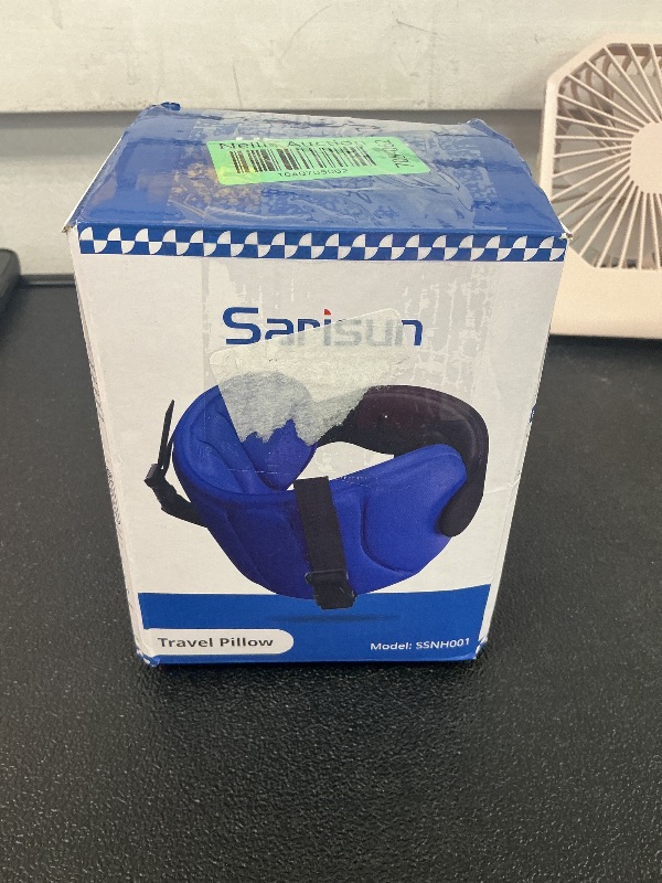 Photo 1 of SARISUN Travel Pillows for Airplanes, Airplane Pillow for Long Flight, Airplane Head Strap with Eye Mask for Sleep, Travel Neck Pillow for Car Road Trip, 360° Support Headrest, Stop Bobblehead, Black