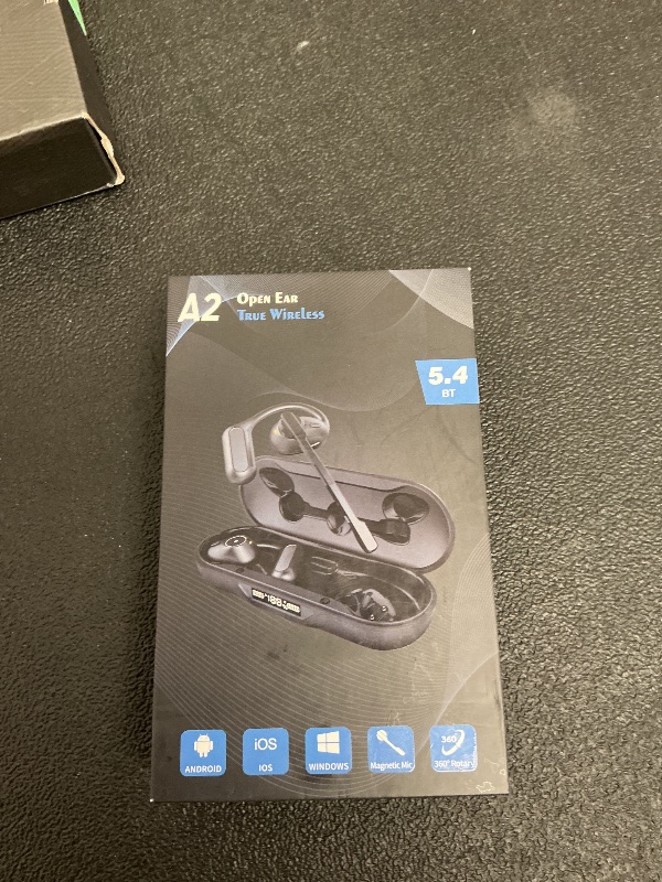 Photo 1 of BANIGIPA Open Ear Headphones w/Detachable Boom Mic, Bluetooth 5.4 Headset w/Noise Canceling Microphone, True Wireless Earbuds w/Charging Case for Working, Lightweight & Mute, Multipoint Connection