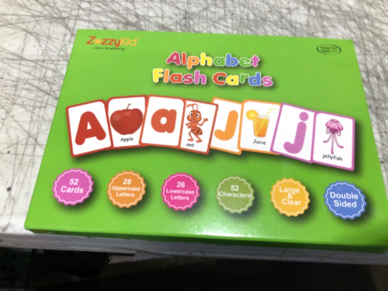 Photo 1 of Alphabet Flash Cards for Toddlers: Teach Toddler ABC Letters & Words, 52 Double-Sided Uppercase and Lowercase Letters Cards - Preschool Learning