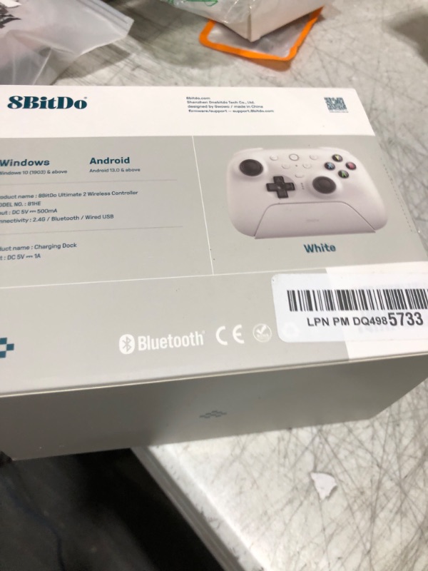 Photo 1 of 8BitDo Ultimate 2 Wireless Controller for Windows & Android, Gaming Controller with TMR Joysticks, Switchable Hall Effect/Tactile Triggers, RGB Fire Ring, 8Speed Wireless Tech, White