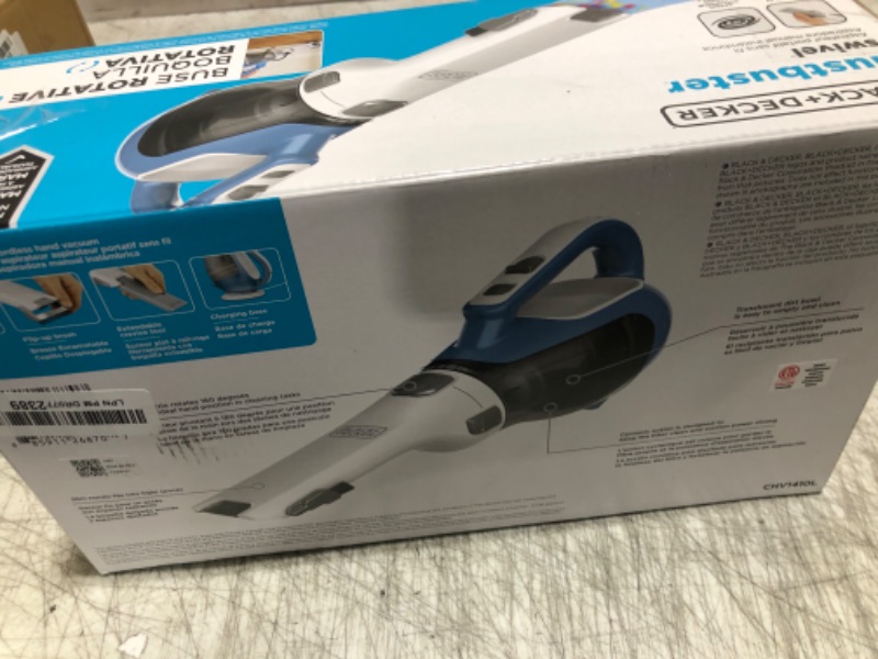 Photo 1 of BLACK+DECKER dustbuster AdvancedClean Cordless Handheld Vacuum, Compact Home and Car Vacuum with Crevice Tool (CHV1410L)
