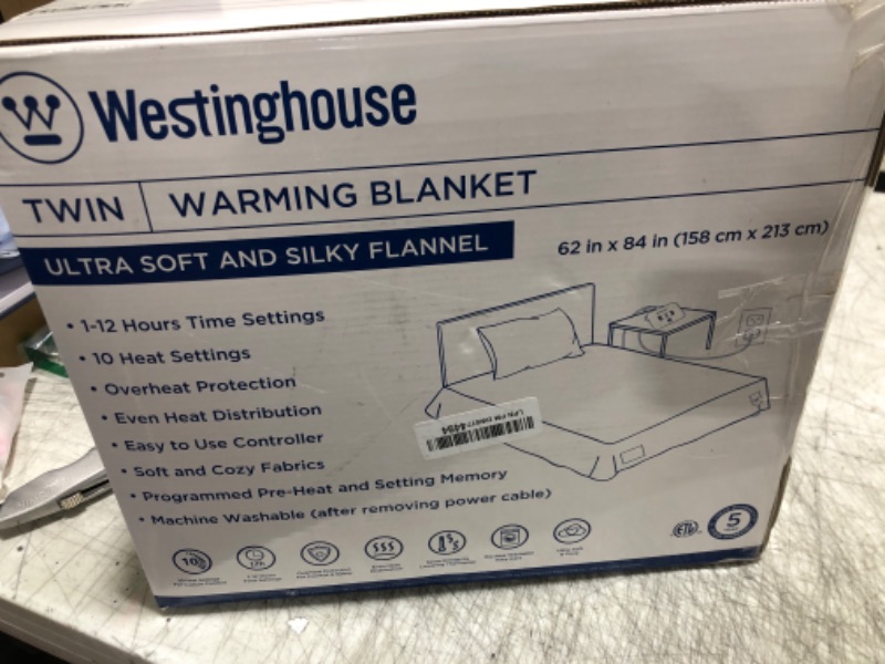Photo 1 of Westinghouse Electric Blanket Twin Size, Super Cozy Soft Flannel 62" x 84" Heated Blanket with 10 Fast Heating Levels & 1-12 Auto-Off, Machine Washable, ETL&FCC Certification, Beige