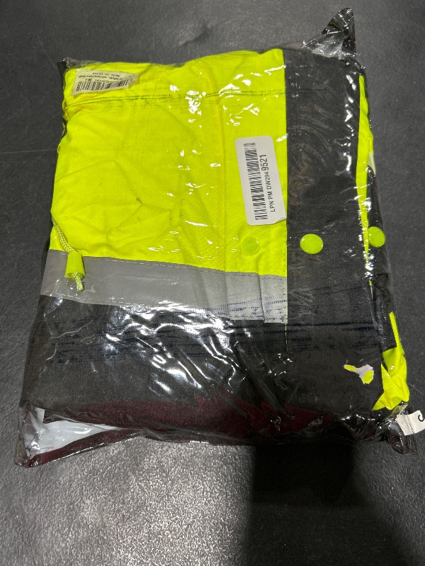 Photo 1 of High Visibility Reflective Safety Jacket, Rain Suit for Men Lightweight Rain Gear, Waterproof Rain Jacket with Pants(Yellow Small)