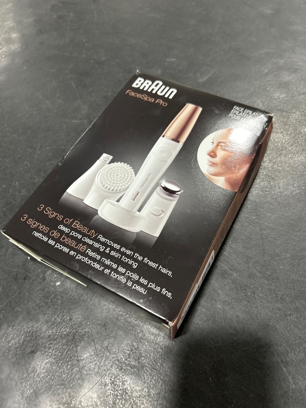 Photo 1 of Braun Face Epilator Facespa Pro 911, Facial Hair Removal for Women, Hair Removal Device, 3-in-1 Epilating, Cleansing Brush and Skin Toning with 3 extras
