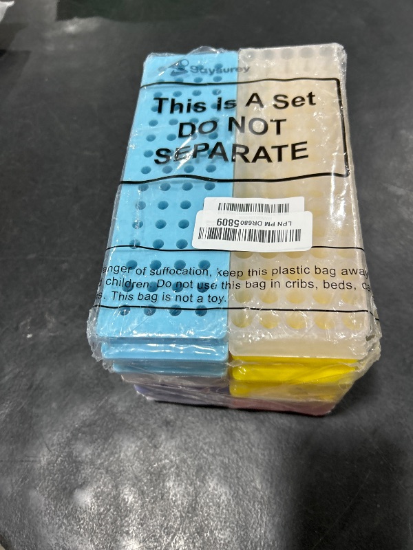Photo 1 of Saysurey 10 Pcs Tube Rack Microcentrifuge Tube Rack Double-Sided Plate 80 and 60 Holes Vial Rack Test Tube Holder Polypropylene for 0.2ml-2ml Centrifugal Pipe, Assorted Colors