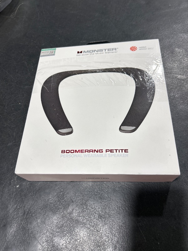 Photo 1 of Monster Boomerang Petite Neckband Bluetooth Speakers, Neck Speaker with 15H Playtime, aptX High Fidelity 3D Stereo Sound, Low Latency, Built-in Mic, IPX5 Waterproof Wearable for Home Outdoor