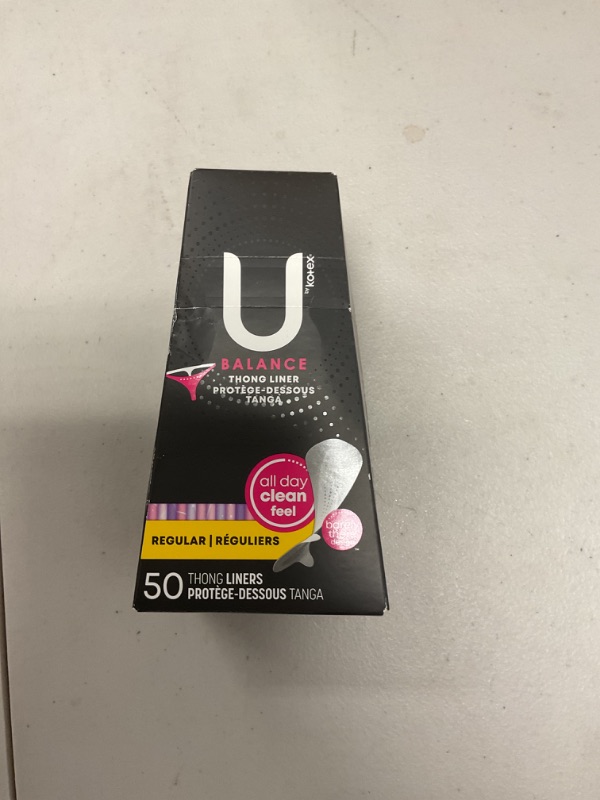 Photo 1 of U by Kotex Barely There Thong Pantiliners 50 ea one box 