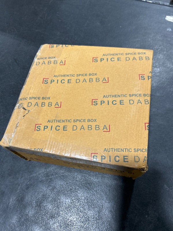 Photo 1 of spice dabba Stainless Steel Indian Spice Box,Salt Pepper Unique Design for Spices,Steel Masala Dabba|Spice Container with Lid | Kitchen Spice Box|Size 8 X 8 X 3 IN(SPICE BOX ONLY)
