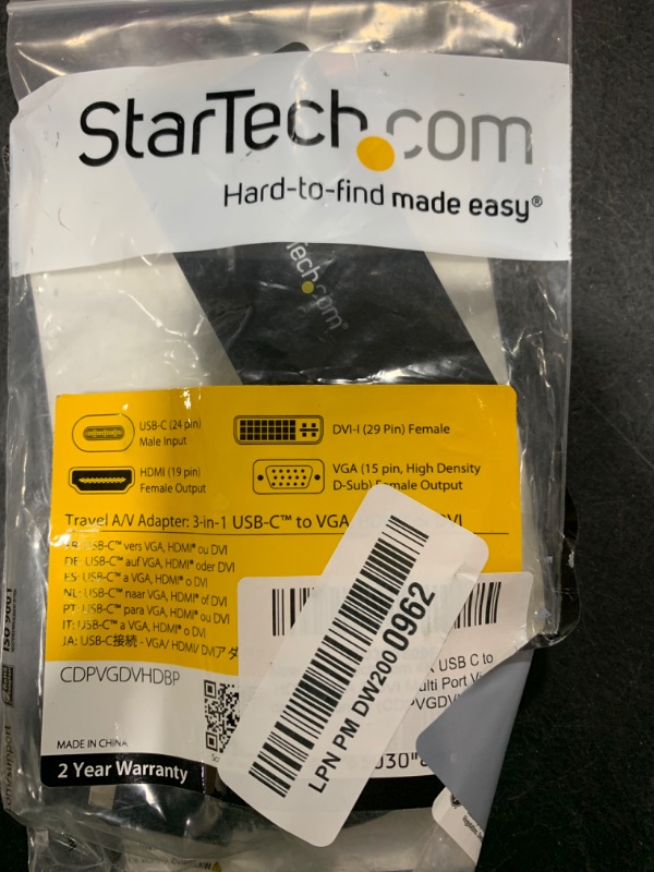 Photo 1 of StarTech.com 4K USB C to HDMI, VGA & DVI Multi Port Video Display Adapter for Mac / Windows Laptop & Monitor (CDPVGDVHDBP)