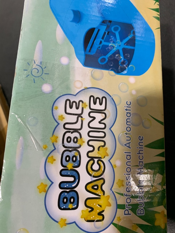 Photo 1 of Bubble Machine, Automatic 18000+ Per Minute Big Bubbles Blower Maker for Kids Toddlers with 2 Speeds,6 Wands,Operated by Plugin or Batteries for Outdoor/Indoor Birthday Parties,Wedding (Blue)