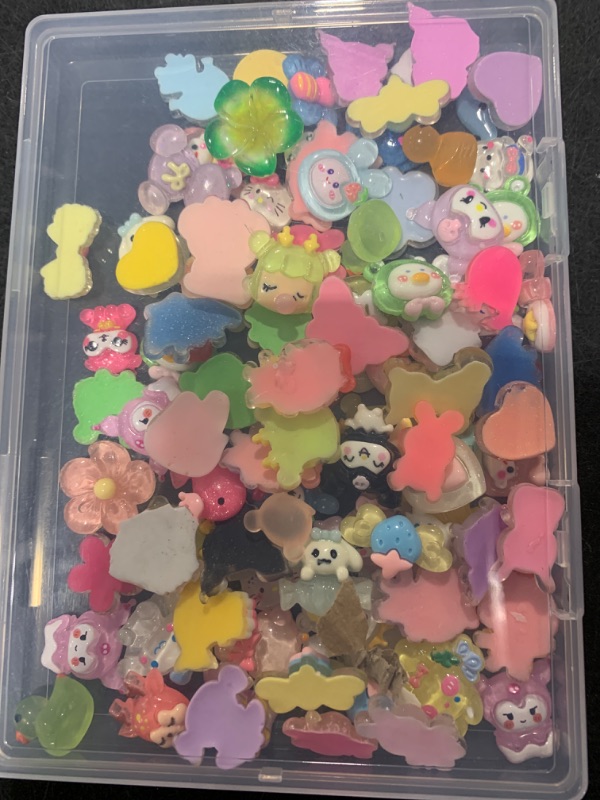 Photo 1 of 100Pcs Mixed Colors Slime Charms Assorted Cute Jelly Embellishments, Kawaii Accessories, Bulk Flatback Resin Ornament for Phone Junk Cases,Nail Art Design,Crafting Scrapbooking & DIY Decoration