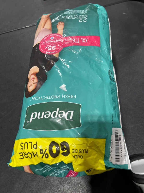 Photo 1 of Depend Fresh Protection Adult Incontinence & Postpartum Bladder Leak Underwear for Women, Disposable, Maximum, Extra-Extra-Large, Blush, 22 Count, Packaging May Vary