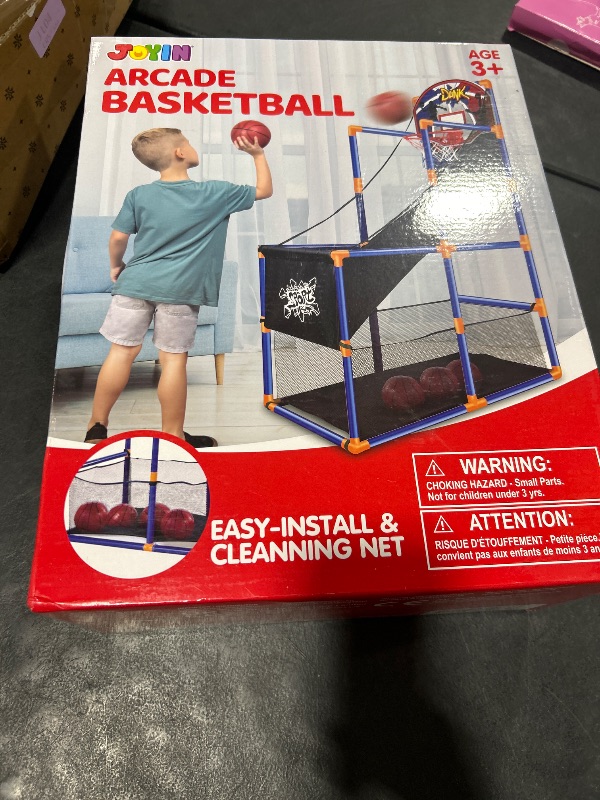 Photo 1 of JOYIN Arcade Basketball Game Set with 4 Balls and Hoop for Kids 3 to 12 Years Old Indoor Outdoor Sport Play - Easy Set Up - Air Pump Included - Ideal for Competition