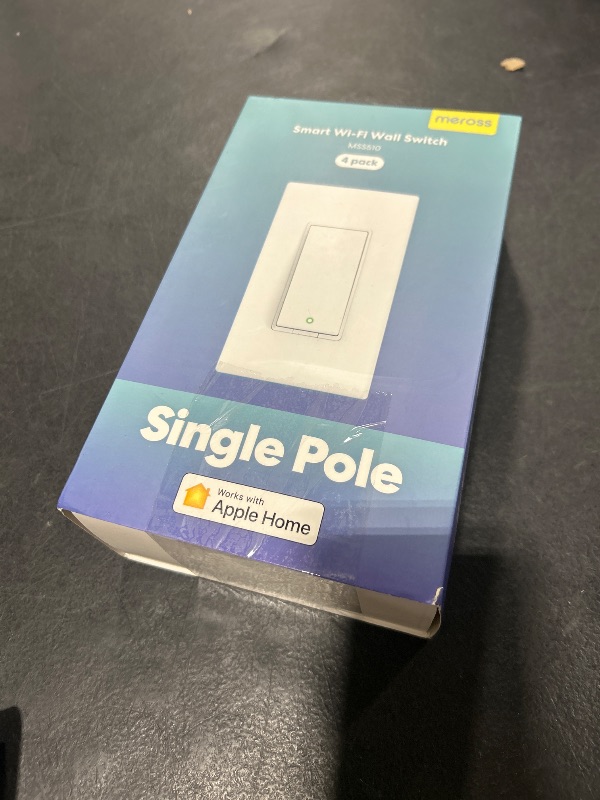 Photo 1 of meross Smart Light Switch 4 Pack Supports Apple HomeKit, Siri, Alexa, Google Assistant & SmartThings, Single Pole Light Switch, Neutral Wire Required, Remote Control Schedule, 2.4GHz Wi-Fi
