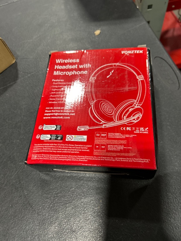 Photo 1 of Vonztek Wireless Headset, Bluetooth Headphones with Microphone Noise Cancelling, 26hrs Wireless Headset with Mic Mute for Smartphone/Laptop/Zoom/Teams/Call Center/Home/Office