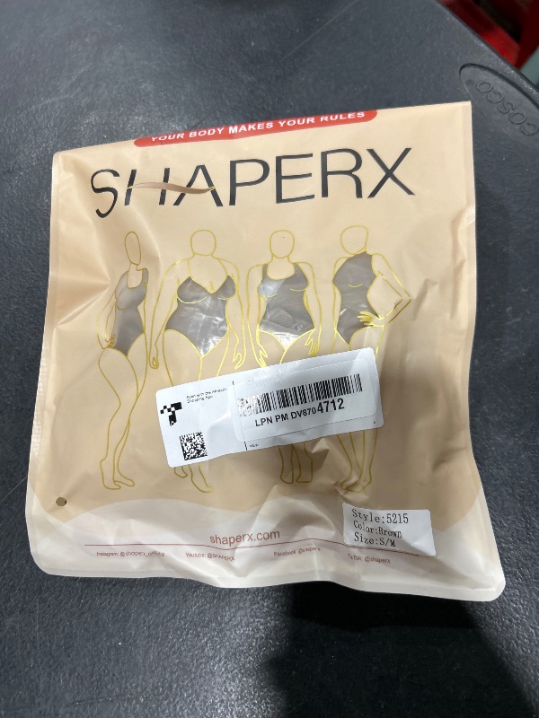 Photo 1 of SHAPERX Bodysuit for Women Tummy Control Shapewear Seamless Sculpting Thong Body Shaper Tank Top,SZ5215-Brown-S/M