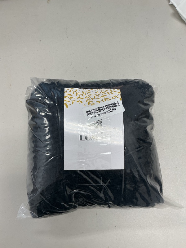 Photo 1 of LOMAO Knitted Throw Blanket with Tassels Bubble Textured Lightweight Throws for Couch Cover Home Decor (Black, 50x60)