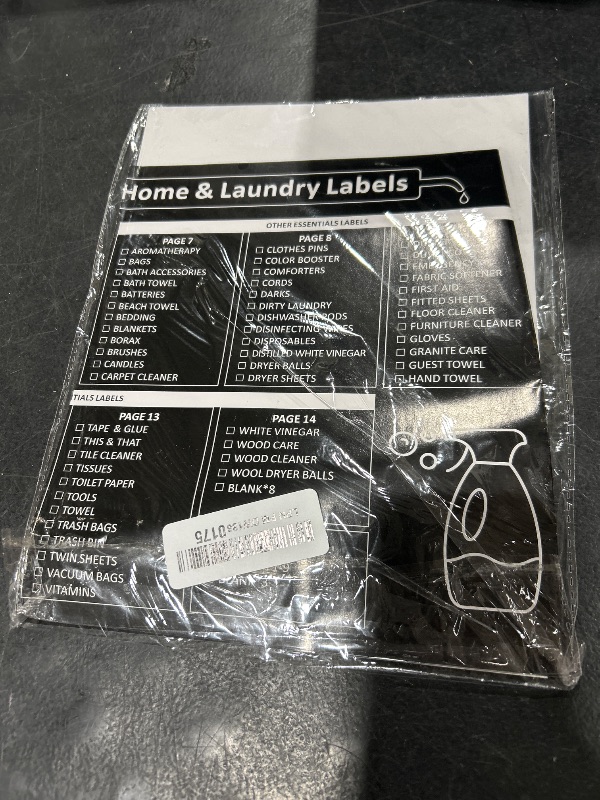 Photo 1 of 180 Black Minimalist Laundry Labels for Jars, Laundry Stickers for Containers, Cleaning for Laundry Room Spray Bottles and Household Organization, Waterproof and Easy to Stick and Peel