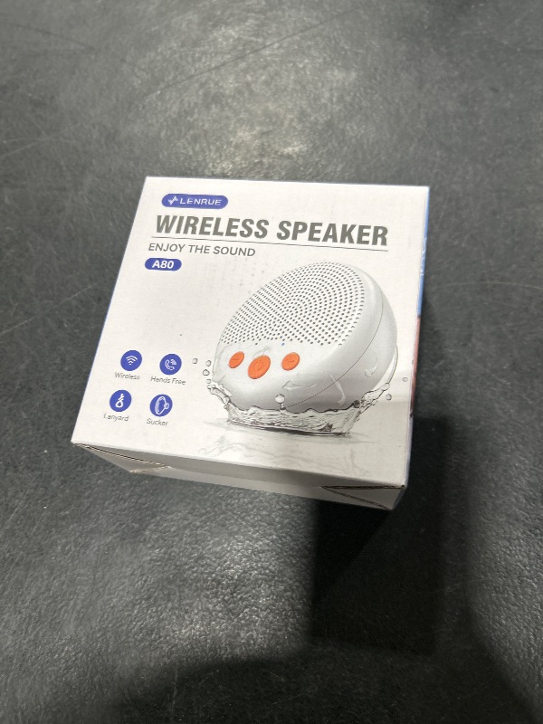 Photo 1 of LENRUE Shower Speaker, Bluetooth Waterproof Speaker Wireless, Portable Speakers with Clear Loud Sound, Suction Cup, Lanyard, Ideas Gifts
