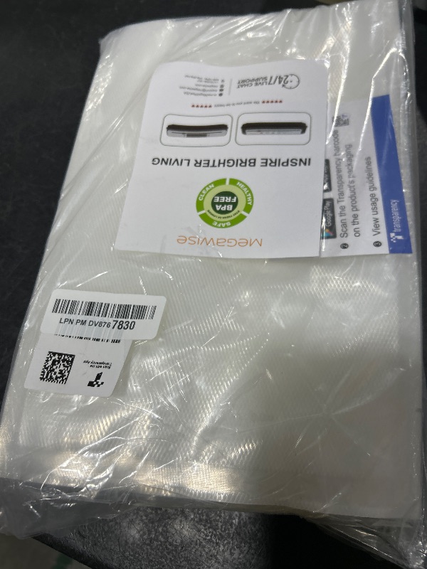 Photo 1 of MEGAWISE Vacuum Sealer Bags (8''x 12''-110pcs) for Food Freshness Preservation, BPA Free Vacuum Storage Bags for Food or Sous Vide, Seal a Meal,Double-Sided Texture, Double Lock Freshness (110 count)