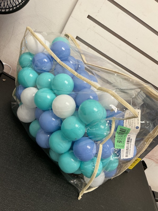 Photo 1 of MoonxHome Ball Pit Balls for Toddlers, BPA Free Crush Proof Plastic Toy Balls for Ball Pit, Children's Pool Water Toys, Ideal Gift for Christmas Balls for Play Tent 2.15" Pack of 100 White&Green&Blue