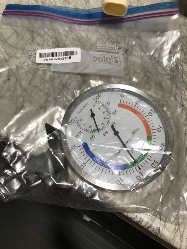 Photo 1 of Hygro-Thermometer Stainless Steel 5 Inch Colorful Dial Indoor Outdoor Hygrometer Thermometer Analog Hygrometer Thermometer Humidity Temperature Indicator for Home, Office, Garden, Patio, Warehouse