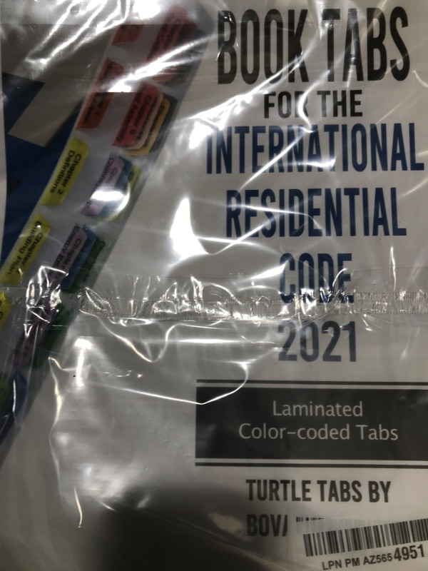 Photo 1 of Book Tabs for The International Residential Code 2021. Laminated, Color-Coded, and Repositionable Tabs for The IRC 2021 Code Book with Alignment Card for Easy Application. (Book not Included)
